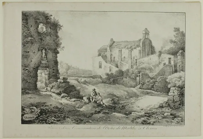 Framed Print : Ruins of the Commanding Post of the Order of Malta, Clisson, 1817. Creator: Claude Thiénon Framed Print : Ruins of the Commanding Post of the Order of Malta, Clisson, 1817. Creator: Claude Thiénon