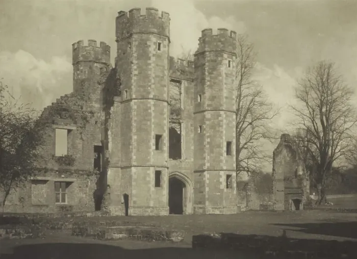 Framed Print : The ruins of Cowdray, Sussex. From the album: Photograph album - England, 1920s. Creator: Harry Moult Framed Print : The ruins of Cowdray, Sussex. From the album: Photograph album - England, 1920s. Creator: Harry Moult