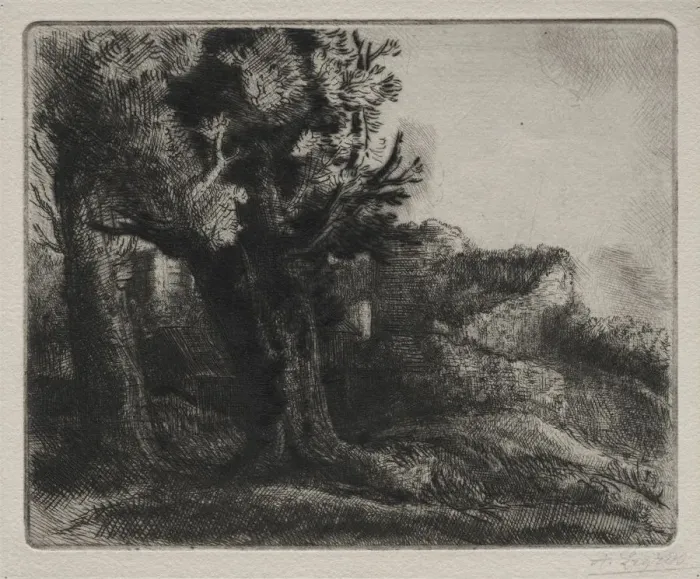 Framed Print : In the Ruins. Creator: Alphonse Legros (French, 1837-1911) Framed Print : In the Ruins. Creator: Alphonse Legros (French, 1837-1911)