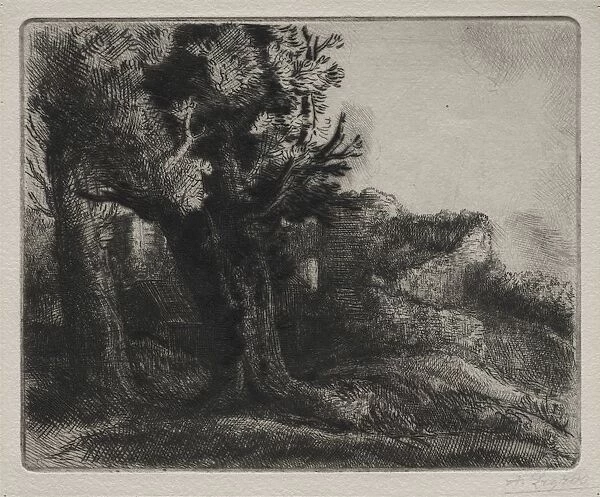 In the Ruins. Creator: Alphonse Legros (French, 1837-1911)