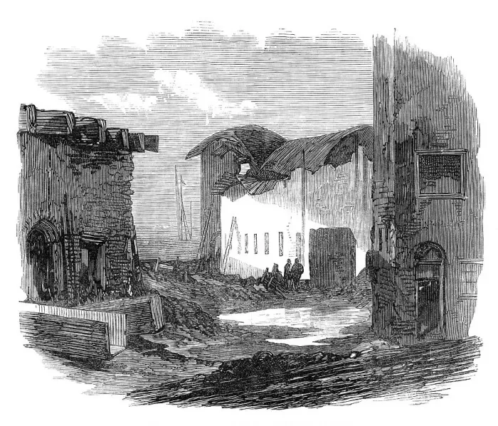 Framed Print : Ruins of Day and Martin's Blacking Factory, 1870. Creator: Unknown Framed Print : Ruins of Day and Martin's Blacking Factory, 1870. Creator: Unknown