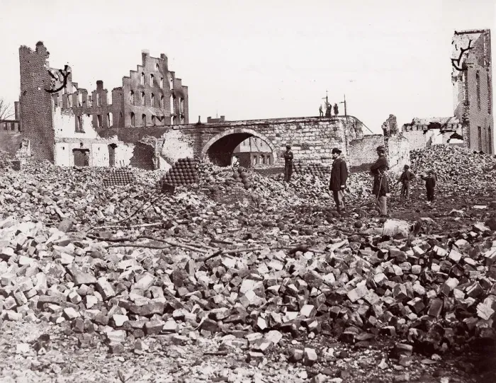 Framed Print : Ruins at end of Richmond and Petersburg Railroad Bridge, Richmond, 1861-65 Framed Print : Ruins at end of Richmond and Petersburg Railroad Bridge, Richmond, 1861-65