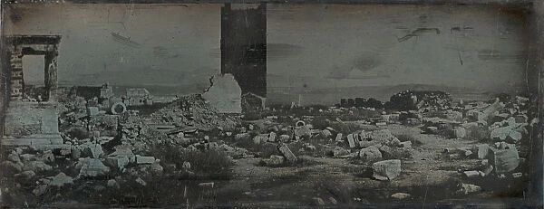 Ruins and Foreground, Acropolis, Athens, 1842. Creator: Joseph Philibert Girault De