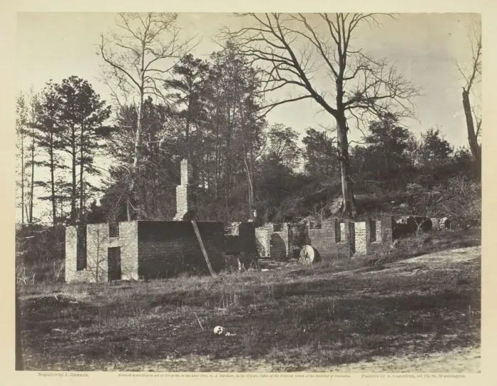 Framed Print : Ruins of Gains Mill, Virginia, April 1865. Creator: John Reekie Framed Print : Ruins of Gains Mill, Virginia, April 1865. Creator: John Reekie