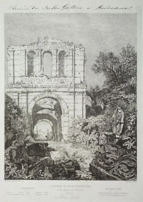 Framed Print : Ruins of the Gallien Palace in Bordeaux, 1866-1868. Creator: Maxime Lalanne (French Framed Print : Ruins of the Gallien Palace in Bordeaux, 1866-1868. Creator: Maxime Lalanne (French