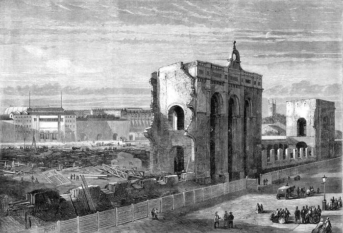 Framed Print : Ruins of the Great Exhibition Building of 1862, (1864). Creator: Unknown Framed Print : Ruins of the Great Exhibition Building of 1862, (1864). Creator: Unknown