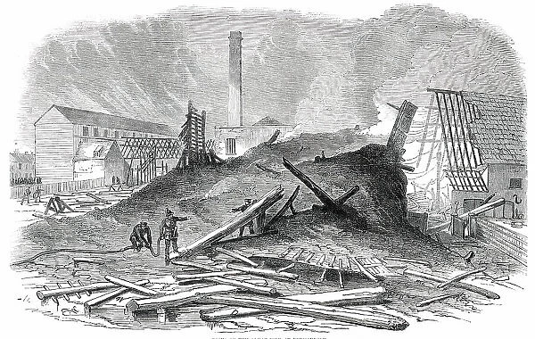 Ruins of the Great Fire at Bermondsey, 1850. Creator: Unknown