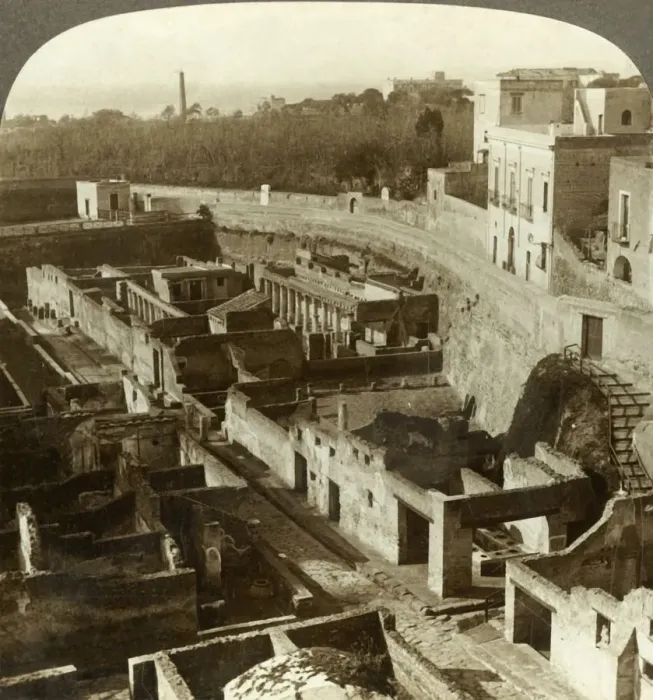 Framed Print : Ruins of Herculaneum, (W. ), uncovered after 17 centuries burial, Italy, c1909. Creator: Unknown Framed Print : Ruins of Herculaneum, (W. ), uncovered after 17 centuries burial, Italy, c1909. Creator: Unknown