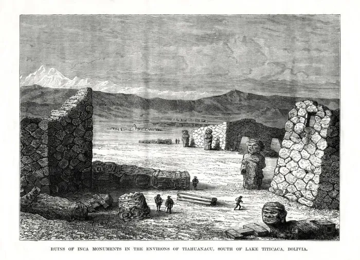 Framed Print : Ruins of Inca Monuments in the Environs of Tiahuanacu, South of Lake Titicaca, Bolivia, 1877 Framed Print : Ruins of Inca Monuments in the Environs of Tiahuanacu, South of Lake Titicaca, Bolivia, 1877