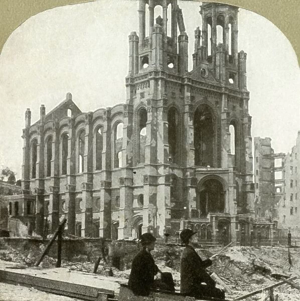 Ruins of the Jewish Synagogue on Sutter St. ; stood the great earthquakes of 1865 and 1868, 1906