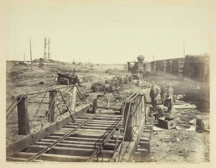 Framed Print : Ruins at Manassas Junction, March 1862. Creators: Barnard & Gibson, George N Framed Print : Ruins at Manassas Junction, March 1862. Creators: Barnard & Gibson, George N