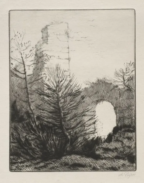 Framed Print : Ruins of a Monastery. Creator: Alphonse Legros (French, 1837-1911) Framed Print : Ruins of a Monastery. Creator: Alphonse Legros (French, 1837-1911)