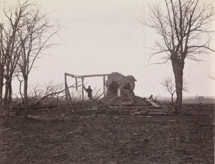Framed Print : Ruins of Mrs. Henrys House, Battlefield of Bull Run, March 1862. Creator: George N Framed Print : Ruins of Mrs. Henrys House, Battlefield of Bull Run, March 1862. Creator: George N