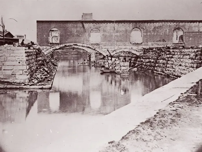 Framed Print : Ruins near Canal Basin, Richmond, 1865. Creator: Alexander Gardner Framed Print : Ruins near Canal Basin, Richmond, 1865. Creator: Alexander Gardner