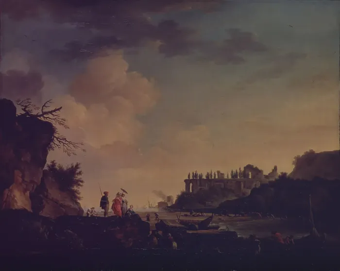 Framed Print : Ruins near the Mouth of a River, 1748. Artist: Vernet, Claude Joseph (1714-1789) Framed Print : Ruins near the Mouth of a River, 1748. Artist: Vernet, Claude Joseph (1714-1789)