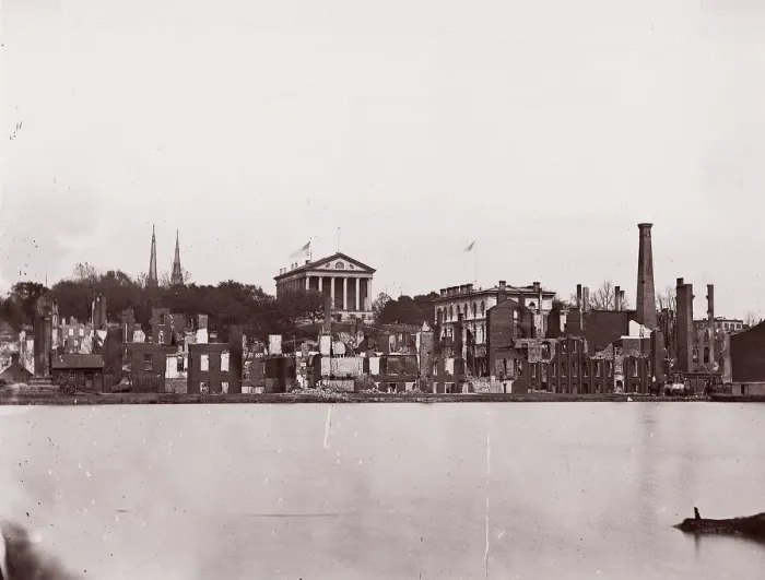 Framed Print : Ruins on North Bank of Canal, Richmond, 1865. Creator: Alexander Gardner Framed Print : Ruins on North Bank of Canal, Richmond, 1865. Creator: Alexander Gardner