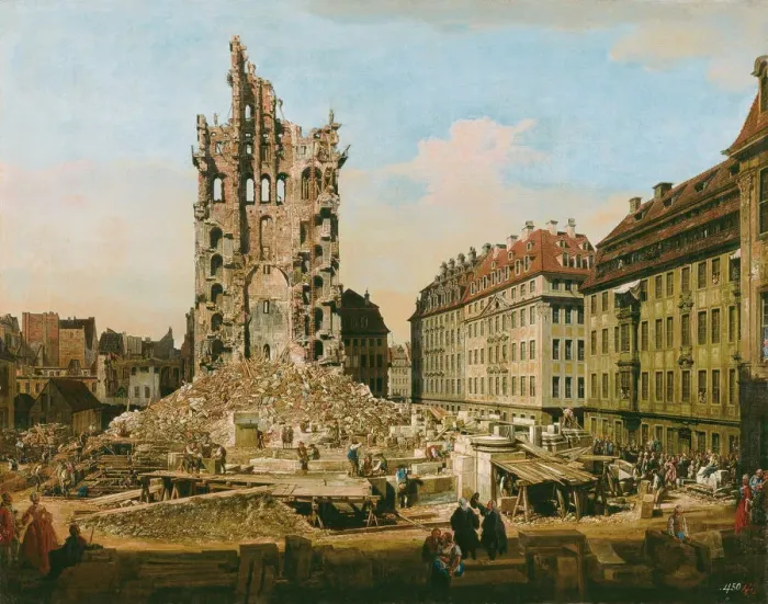 Framed Print : The Ruins of the old Kreuzkirche, Dresden, 1765 Framed Print : The Ruins of the old Kreuzkirche, Dresden, 1765