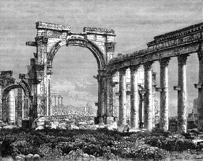 Framed Print : The ruins of Palmyra, Syria, 19th century. Artist: Benoist Framed Print : The ruins of Palmyra, Syria, 19th century. Artist: Benoist