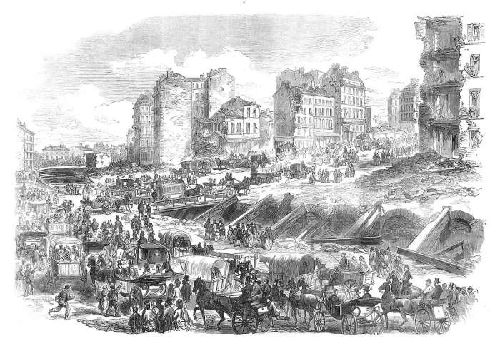 Framed Print : The Ruins of Paris: Porte Maillot and the Avenue de la Grande Armee, 1871. Creator: Unknown Framed Print : The Ruins of Paris: Porte Maillot and the Avenue de la Grande Armee, 1871. Creator: Unknown
