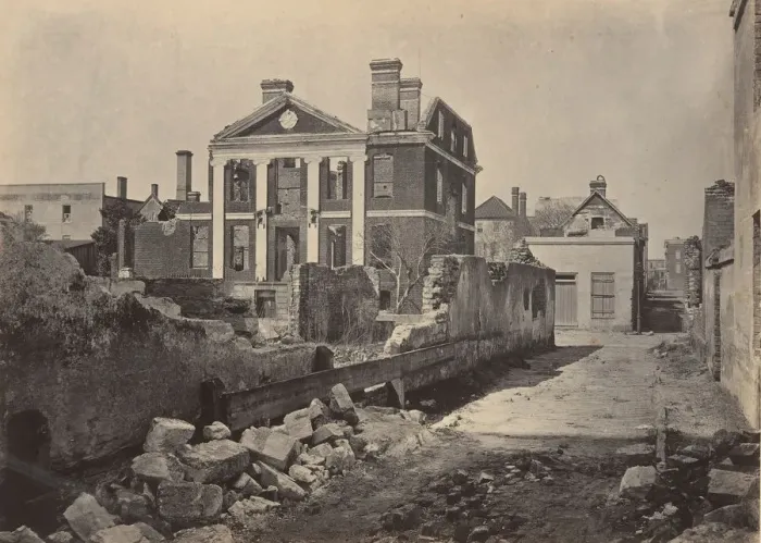 Framed Print : Ruins of the Pinckney Mansion, Charleston, South Carolina, 1860s. Creator: George N Framed Print : Ruins of the Pinckney Mansion, Charleston, South Carolina, 1860s. Creator: George N