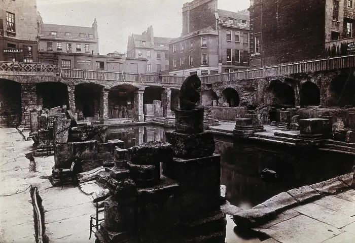 Framed Print : The ruins of a Roman bath in Bath, c1890. Creator: John Poole Framed Print : The ruins of a Roman bath in Bath, c1890. Creator: John Poole