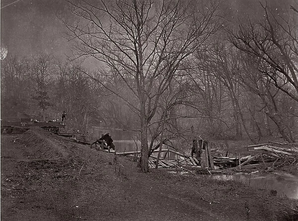 Ruins of RR Bridge. Bull Run, ca. 1862. Creator: Unknown
