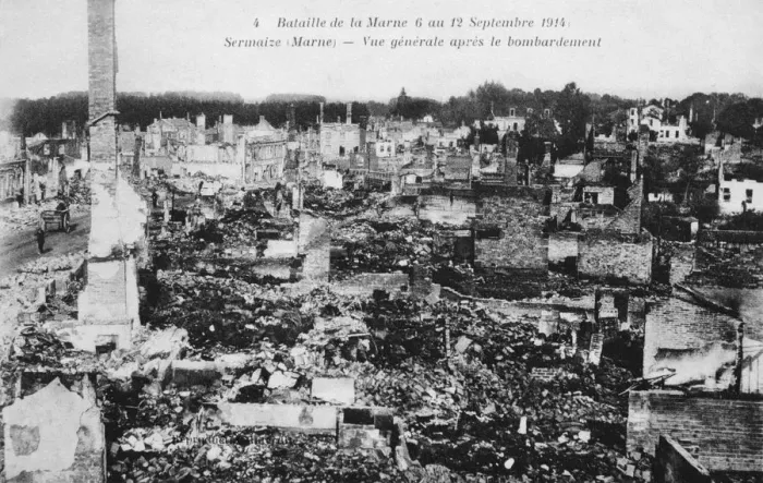 Framed Print : The ruins of Sermaize-Les-Bains, France, Battle of the Marne, World War I, 1914 Framed Print : The ruins of Sermaize-Les-Bains, France, Battle of the Marne, World War I, 1914