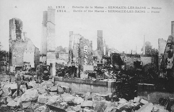 The ruins of Sermaize-Les-Bains, France, Battle of the Marne, World War I, 1914