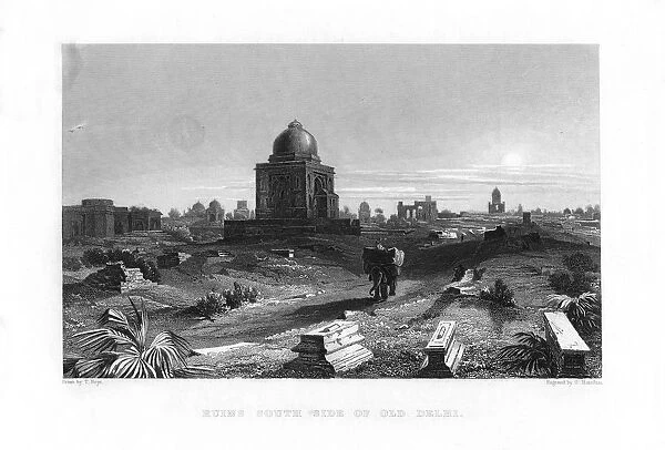 Ruins South Side of Old Delhi, India, 19th century. Artist: G Hamilton
