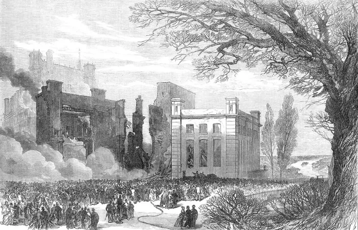Framed Print : Ruins of the Star and Garter Hotel at Richmond, 1870. Creator: Unknown Framed Print : Ruins of the Star and Garter Hotel at Richmond, 1870. Creator: Unknown