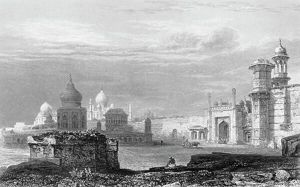 Ruins About the Taj Mahal, Agra, 1834. Creator: Unknown