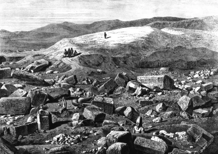 Framed Print : Ruins at Tanis, Egypt, 1880. Artist: Streller Framed Print : Ruins at Tanis, Egypt, 1880. Artist: Streller