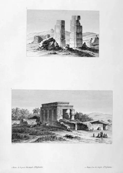 Framed Print : Ruins of the Temple of Elephantine, Nubia, Egypt, c1808. Artist: Baltard Framed Print : Ruins of the Temple of Elephantine, Nubia, Egypt, c1808. Artist: Baltard