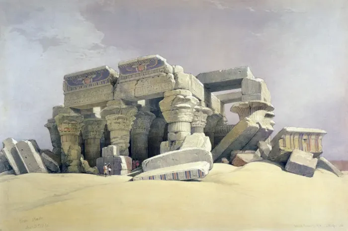 Framed Print : Ruins of the Temple of Kom Ombo, 19th century. Artist: David Roberts Framed Print : Ruins of the Temple of Kom Ombo, 19th century. Artist: David Roberts