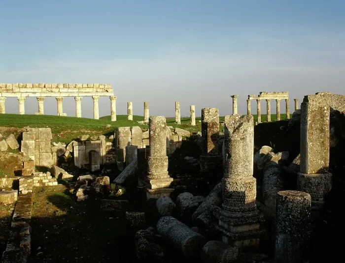 Framed Print : Ruins of the Temple of Zeus Belos, Apamea (Afamia), Syria, 2001. Creator: LTL Framed Print : Ruins of the Temple of Zeus Belos, Apamea (Afamia), Syria, 2001. Creator: LTL