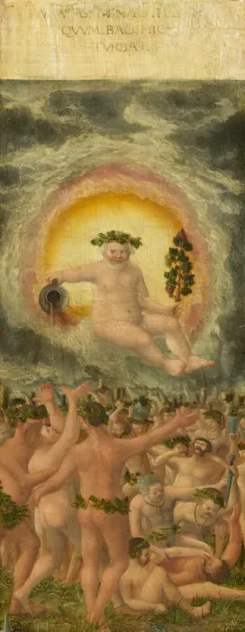 Framed Print : The Rule of Bacchus [left panel], c. 1535. Creator: Workshop of Albrecht Altdorfer