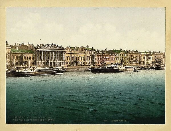 The Rumyantsev Mansion on the English Embankment in St Petersburg, c. 1890. Creator: Anonymous