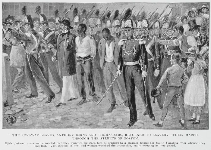Framed Print : The runaway slaves, Anthony Burns and Thomas Sims, returned to slavery- their march... 1899. Creator: Unknown Framed Print : The runaway slaves, Anthony Burns and Thomas Sims, returned to slavery- their march... 1899. Creator: Unknown