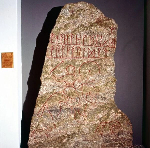Runestone from Mojra Hagby in Uppland, Sweden, 6th century