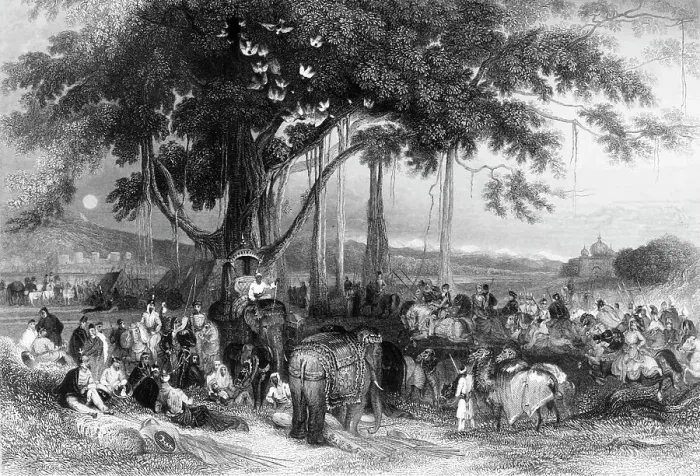 Framed Print : Runjeet Singh and his Suwarree, Cavalcade of Seiks, 1845. Creator: Unknown Framed Print : Runjeet Singh and his Suwarree, Cavalcade of Seiks, 1845. Creator: Unknown