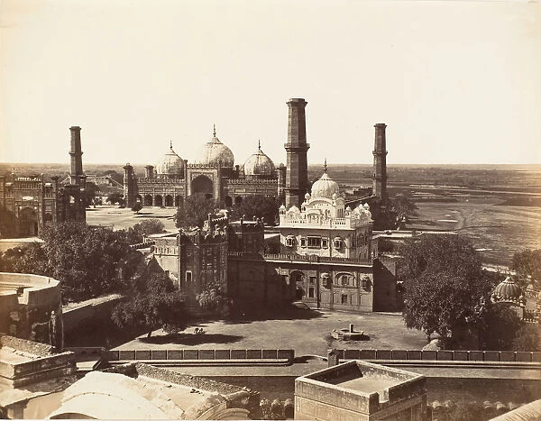 Runjeet Singhs Tomb and the Great Mosque at Lahore, 1858-61. Creator: Unknown