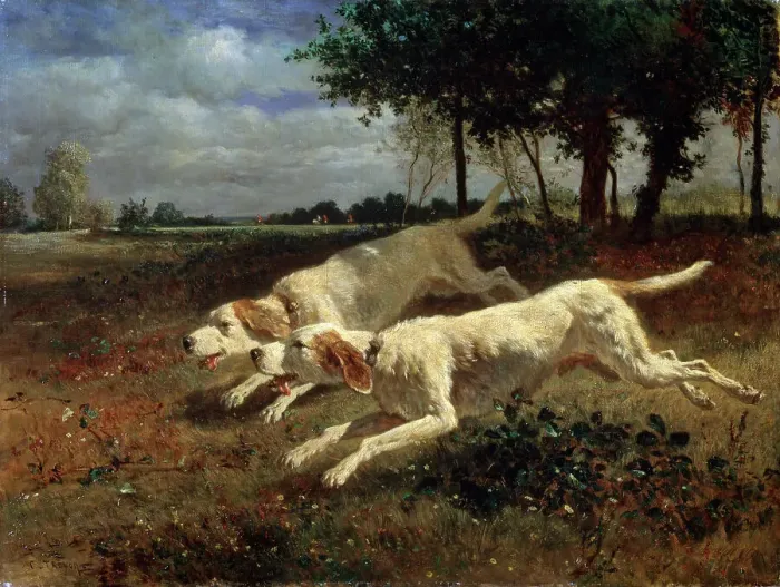 Framed Print : Running Dogs, 1853. Artist: Constant Troyon Framed Print : Running Dogs, 1853. Artist: Constant Troyon