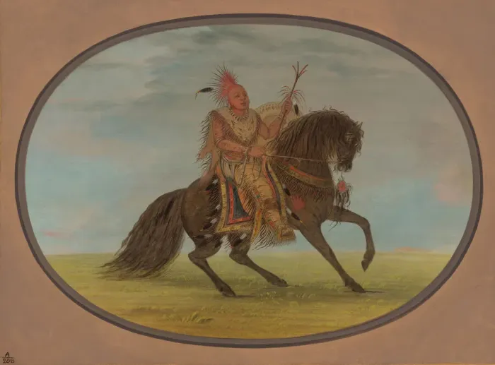Framed Print : The Running Fox on a Fine Horse - Saukie, 1861 / 1869. Creator: George Catlin Framed Print : The Running Fox on a Fine Horse - Saukie, 1861 / 1869. Creator: George Catlin