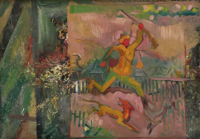 Framed Print : Running Hunter with a Rifle, 1935. Creator: Arnold Peter Weisz-Kubincan Framed Print : Running Hunter with a Rifle, 1935. Creator: Arnold Peter Weisz-Kubincan
