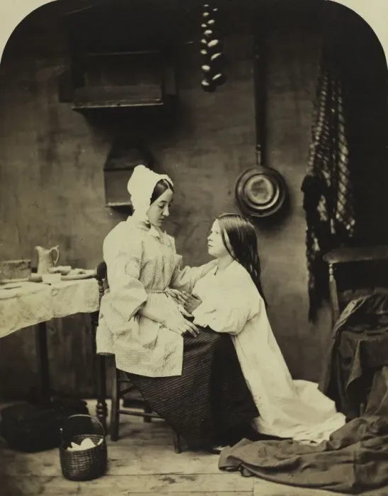 Framed Print : She Runs Home and Tells Her Mother All about It, 1858. Creator: Henry Peach Robinson (British Framed Print : She Runs Home and Tells Her Mother All about It, 1858. Creator: Henry Peach Robinson (British