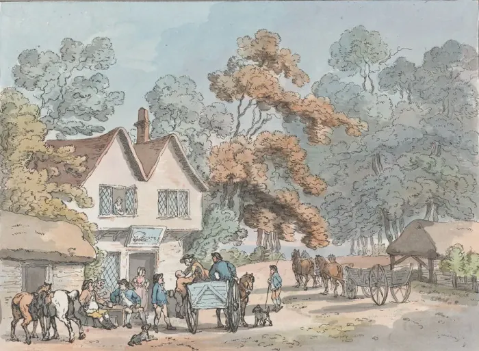 Framed Print : Rural Halt, 1787. 1787. Creator: Thomas Rowlandson Framed Print : Rural Halt, 1787. 1787. Creator: Thomas Rowlandson