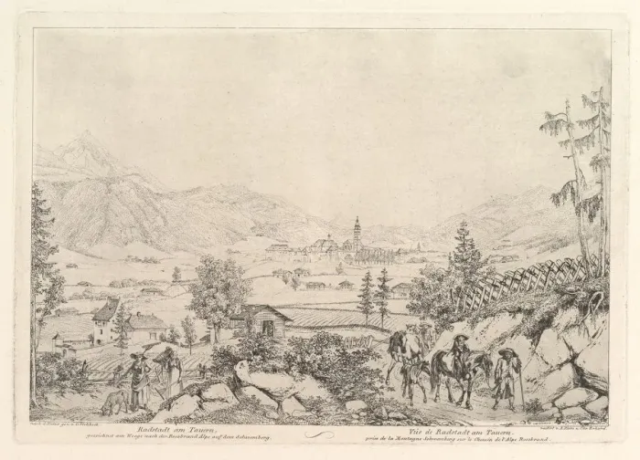 Framed Print : Rural Landscape, Radstadt am Tauren, early 19th century Framed Print : Rural Landscape, Radstadt am Tauren, early 19th century