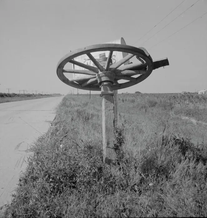 Framed Print : Rural mailbox, Mississippi, 1937. Creator: Dorothea Lange Framed Print : Rural mailbox, Mississippi, 1937. Creator: Dorothea Lange