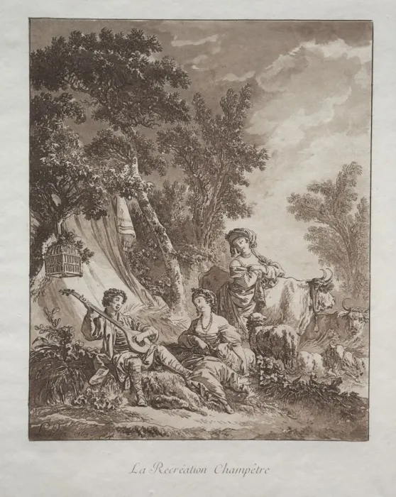 Framed Print : Rural Recreation, 1769. Creator: Jean Baptiste Le Prince (French, 1734-1781) Framed Print : Rural Recreation, 1769. Creator: Jean Baptiste Le Prince (French, 1734-1781)