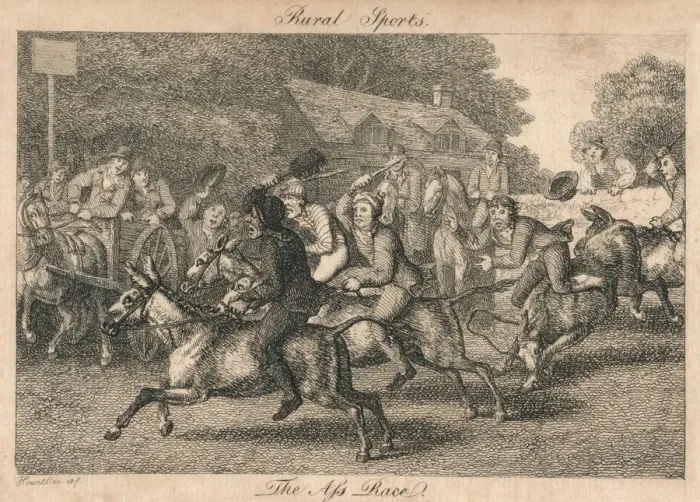 Framed Print : Rural Sports - The Ass Race, 1800. Creator: Unknown Framed Print : Rural Sports - The Ass Race, 1800. Creator: Unknown